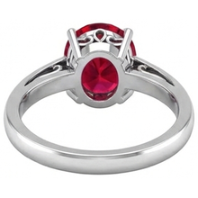 Prong Set Oval Cut 2 Carat Red Ruby Ring 14K WG