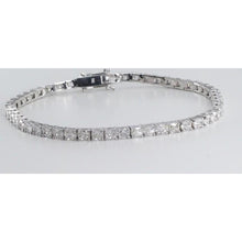 Prong Set Radiant Cut 7.50 Carats Real Diamonds Tennis Bracelet WG14K
