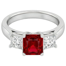 Prong Set Red Ruby And Natural Earth Mined Diamonds 4.00 Carats Ring 14K Gold