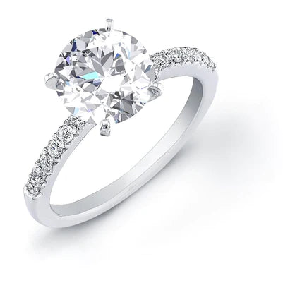 Prong Set Round Cut 3.50 Carats Real Diamond Engagement Ring