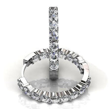 Prong Set Round Cut Real Diamond Hoop Earring White Gold 14K 4 Carats