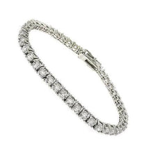 Prong Set Round Cut Real Diamond Tennis Bracelet White Gold 14K 6 Ct