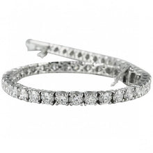 Prong Set Round Genuine Diamond Tennis Bracelet Women Gold Jewelry 7.50 Ct