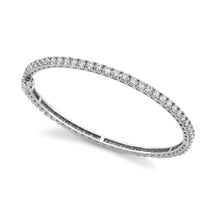Prong Set Round Real Diamond Ladies Bangle White Gold 14K 6.20 Ct