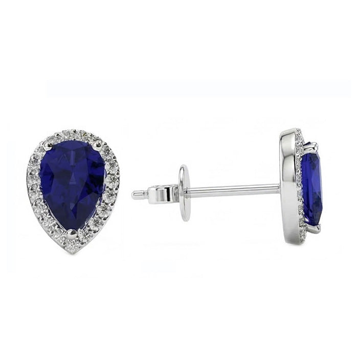 natural round sapphire 5.20ct earring close up detail