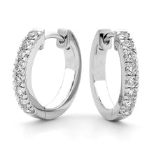 Prong Set Sparkling 4 Ct Natural Diamonds Hoop Earrings Gold White 14K