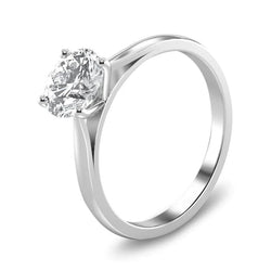 Prong Set Sparkling Round 2.25 Ct Real Diamond Anniversary Solitaire Ring