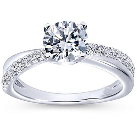 Prong Set Sparkling Round Cut 3.35 Carats Natural Diamond Engagement Ring