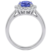 natural round tanzanite 3.70ct ring profile view