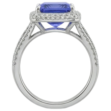 Prong Set Tanzanite And Natural Earth Mined Diamonds 4.78 Carats Wedding Ring Gold White