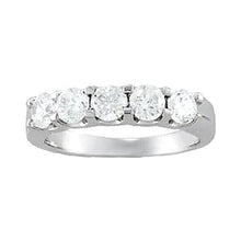 Prong Set White Gold 14K 1.25 Carat Genuine Diamond Engagement Band