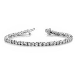 Prong Setting 14.85 Ct Round Cut Natural Diamonds Tennis Bracelet White Gold