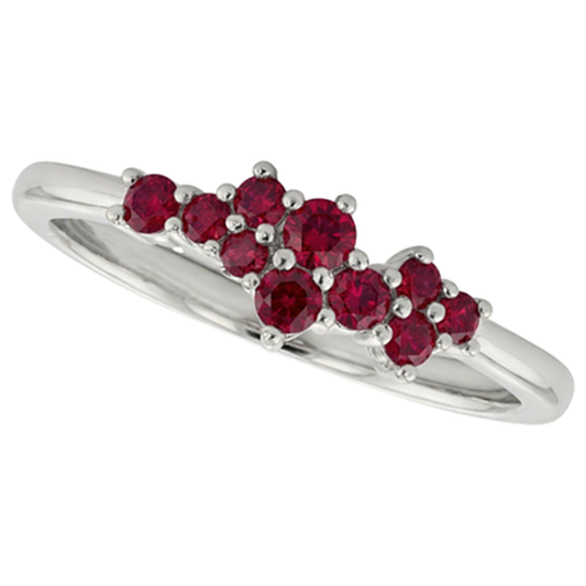 Prong Setting Ring Ruby Stones White Gold 14K 1 Carat