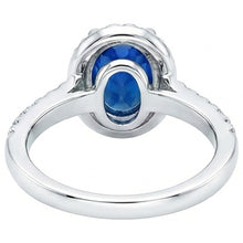Prong Set Ceylon Sapphire Natural Earth Mined Diamonds 1.90 Ct Wedding Ring White Gold 14K