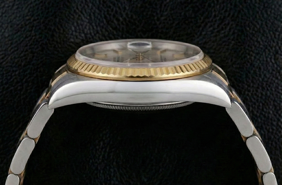 Quick Set Rolex Watch Oyster Band No Holes Datejust Rolex Two Tone QUICK SET