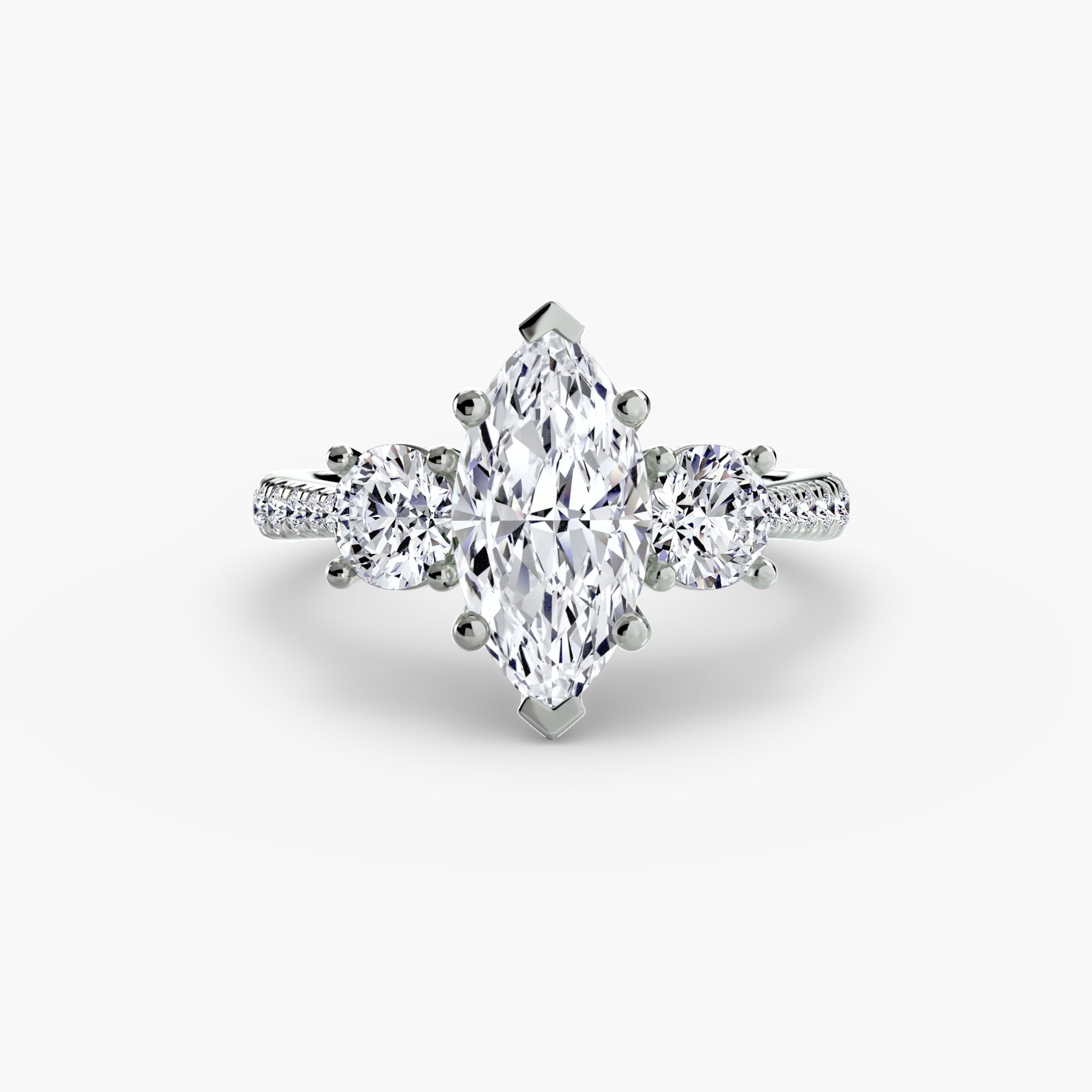 Gemstone Round Cut Setting in Gold – main view