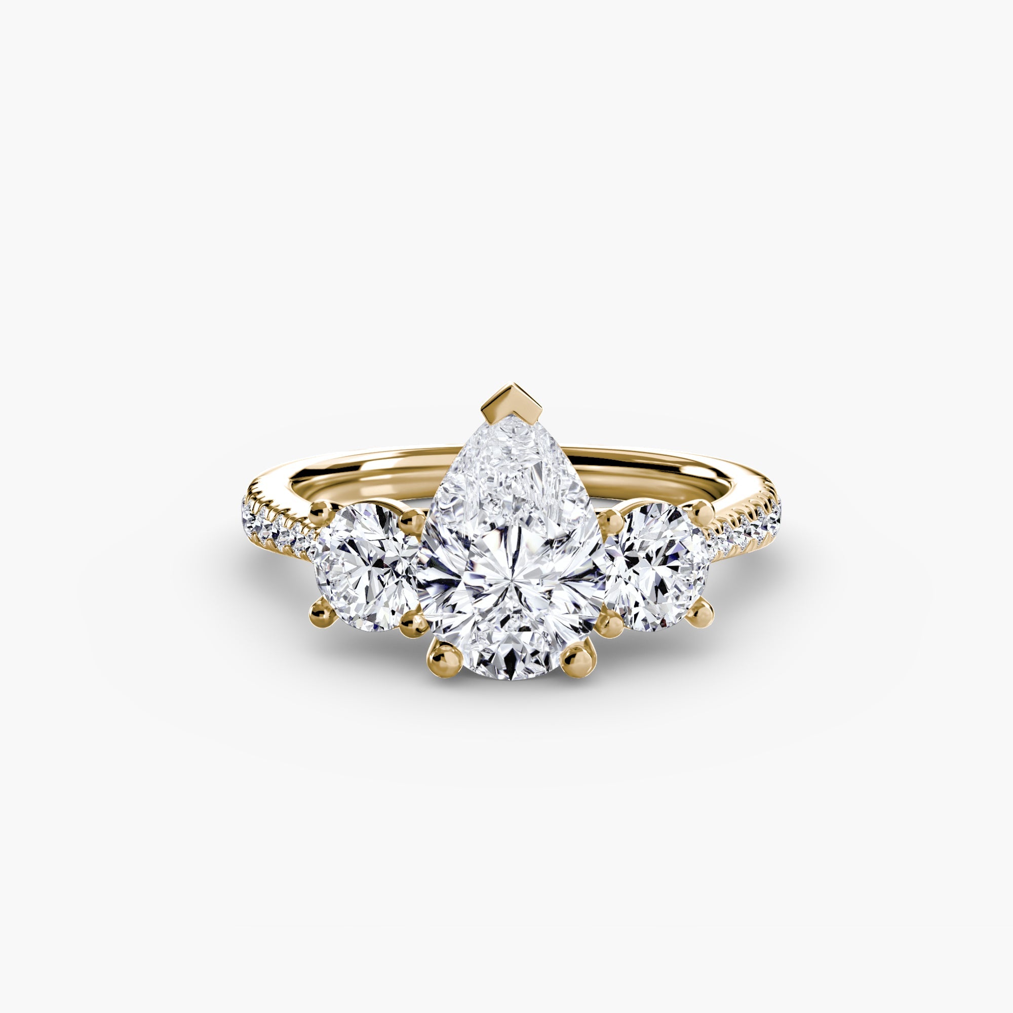 Gemstone Round Cut Setting in Gold – top view