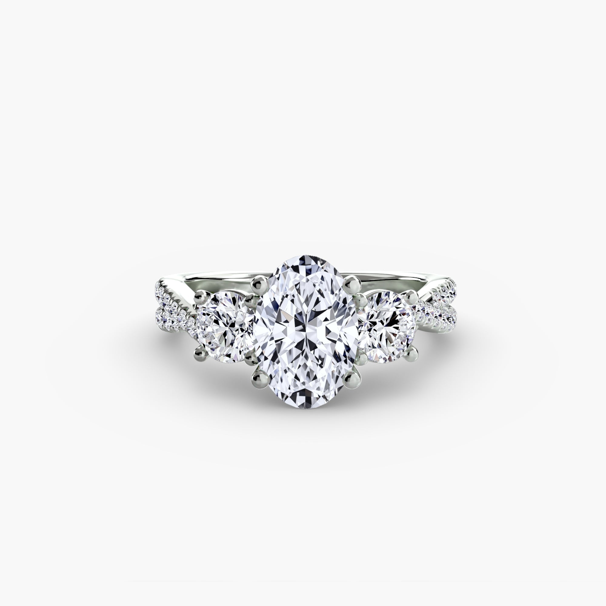 Earth-Mined Diamond Setting 0.77 ct Gold – angle view