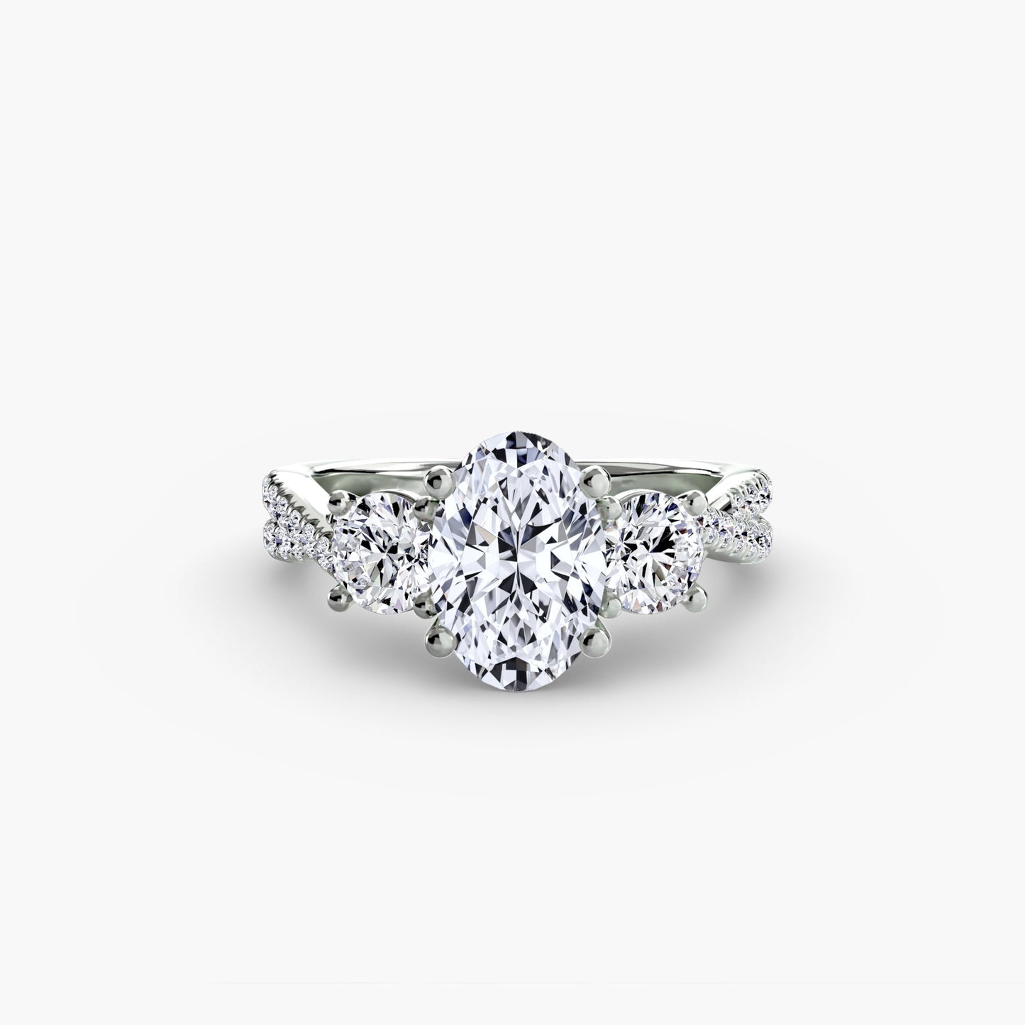 Earth-Mined Diamond Setting 0.77 ct Gold – angle view