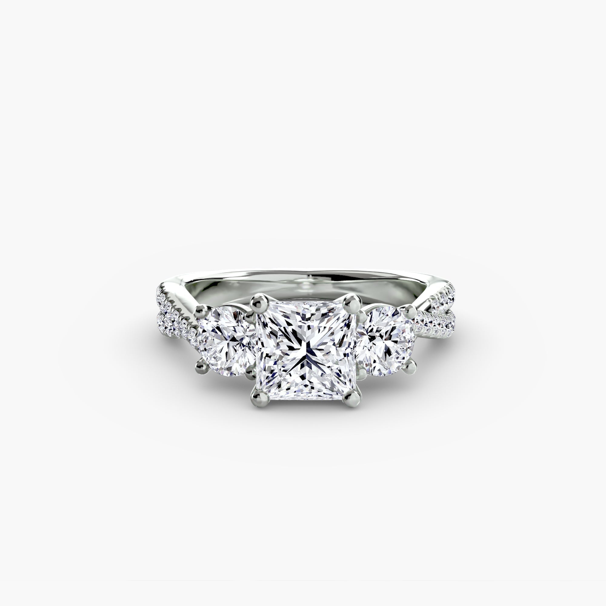 Diamond Round Cut Setting in Gold – main view
