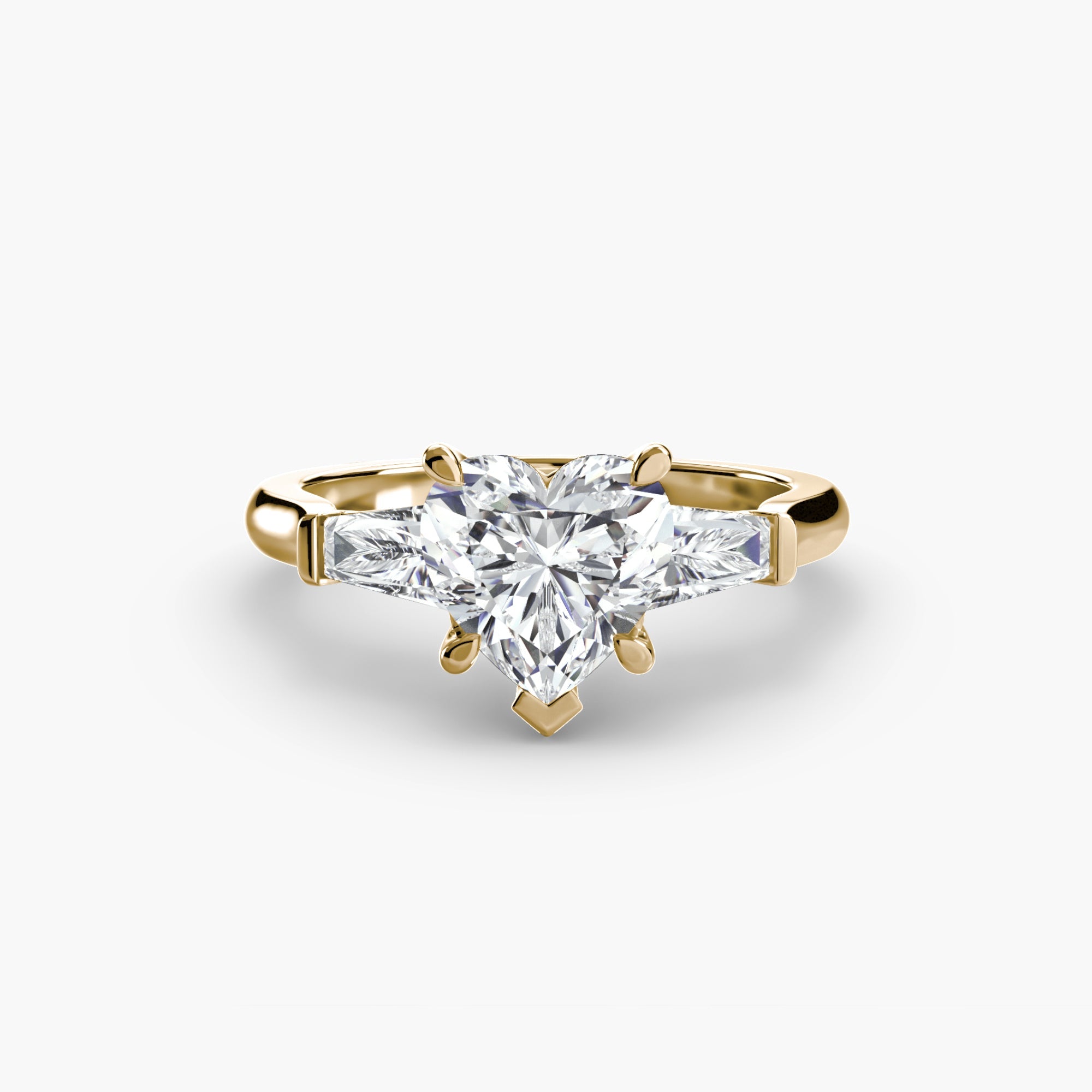 Round Brilliant Fine Diamond ring in Gold – back view