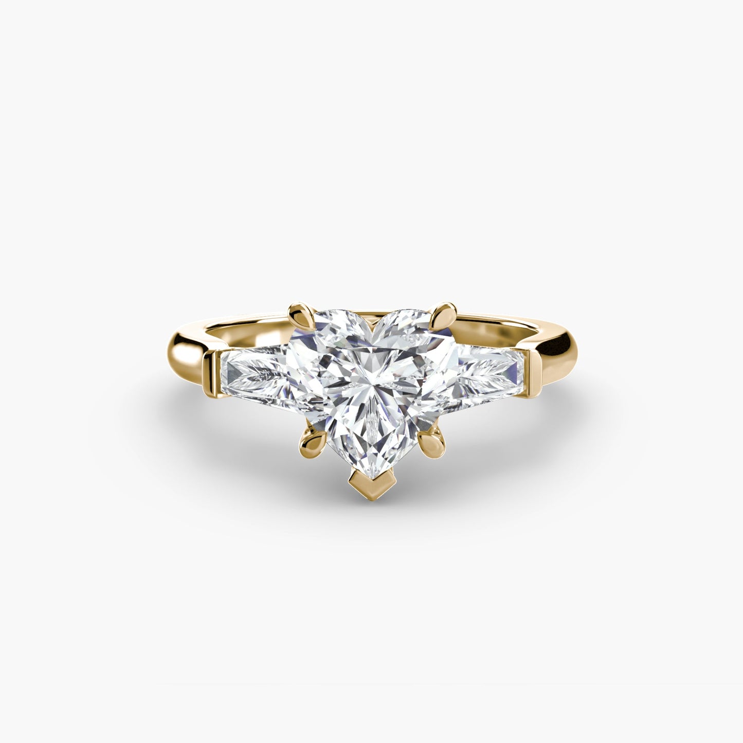 Round Brilliant Fine Diamond ring in Gold – back view