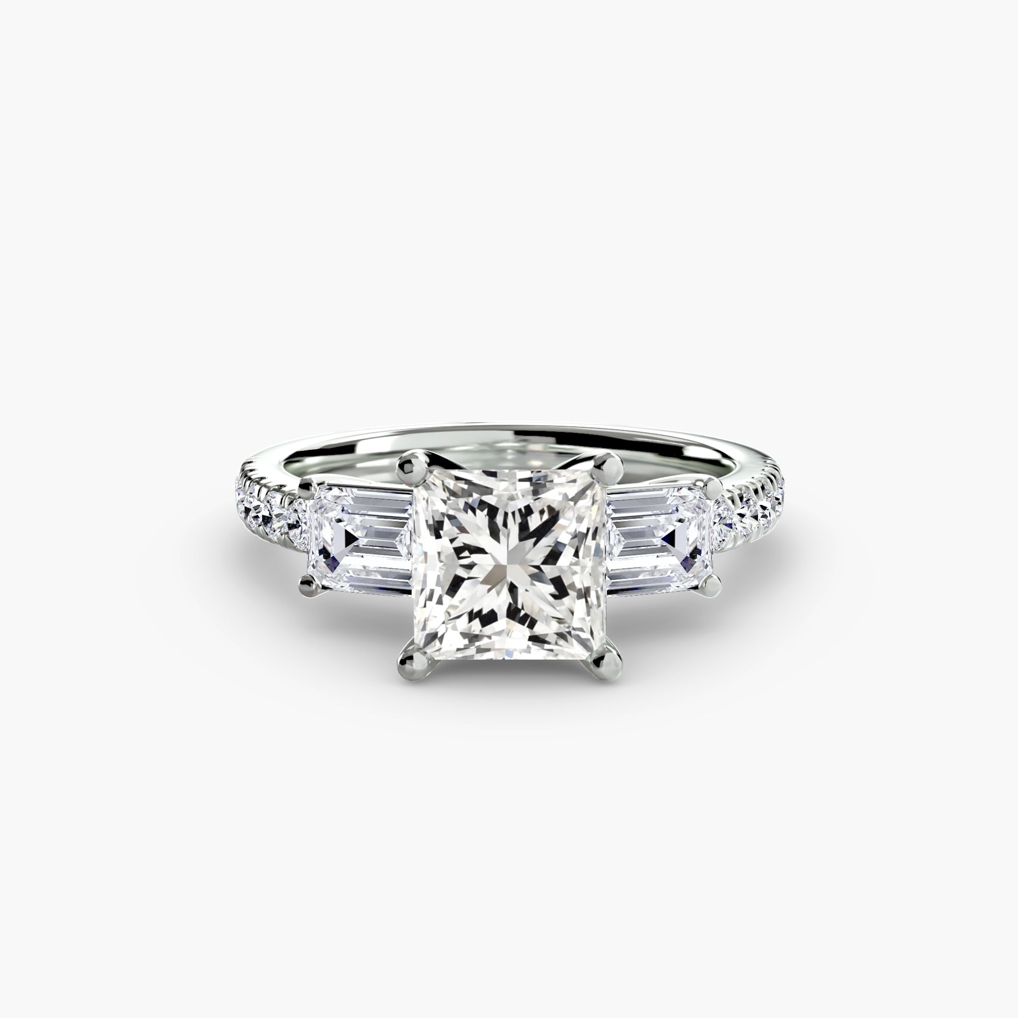 Round Brilliant Brilliant Diamond ring in Gold – side view