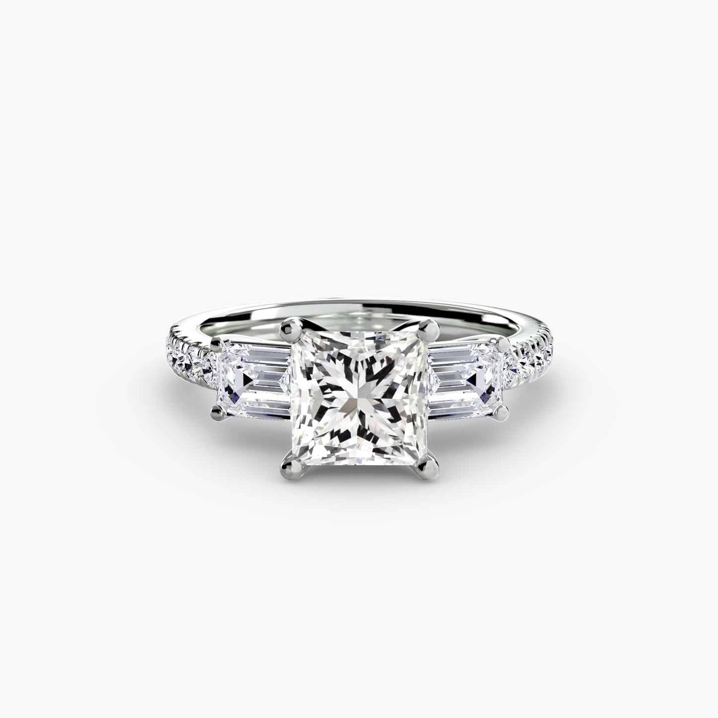 Round Brilliant Brilliant Diamond ring in Gold – side view