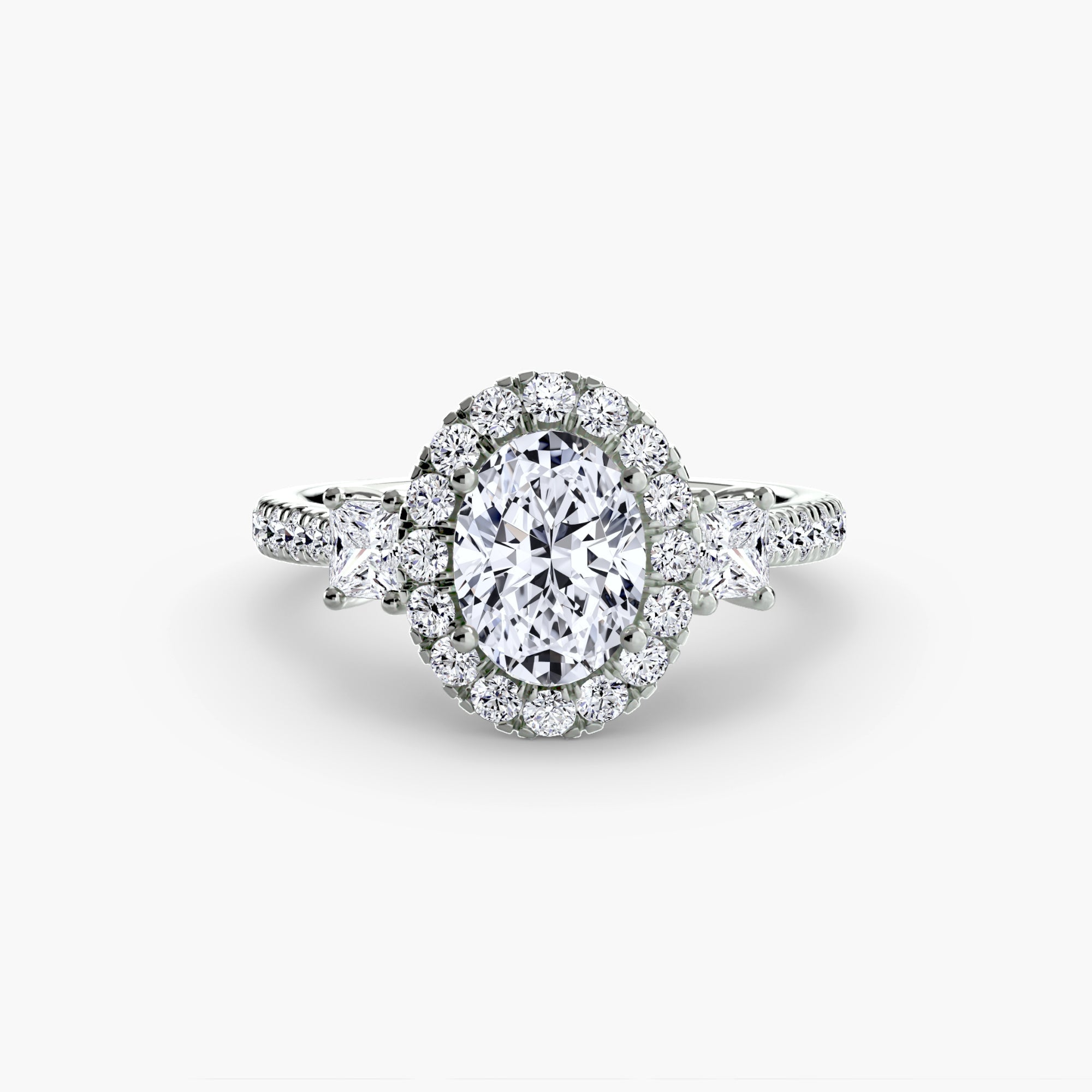 Round Brilliant Brilliant Diamond ring in Gold – profile view