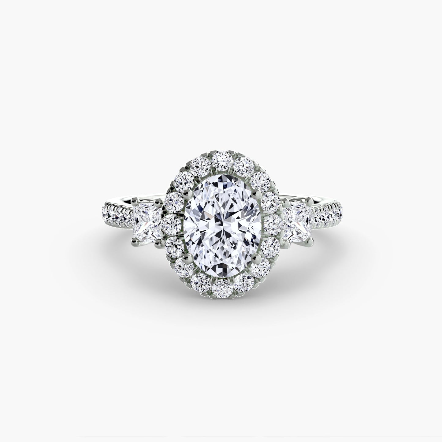 Round Brilliant Brilliant Diamond ring in Gold – profile view