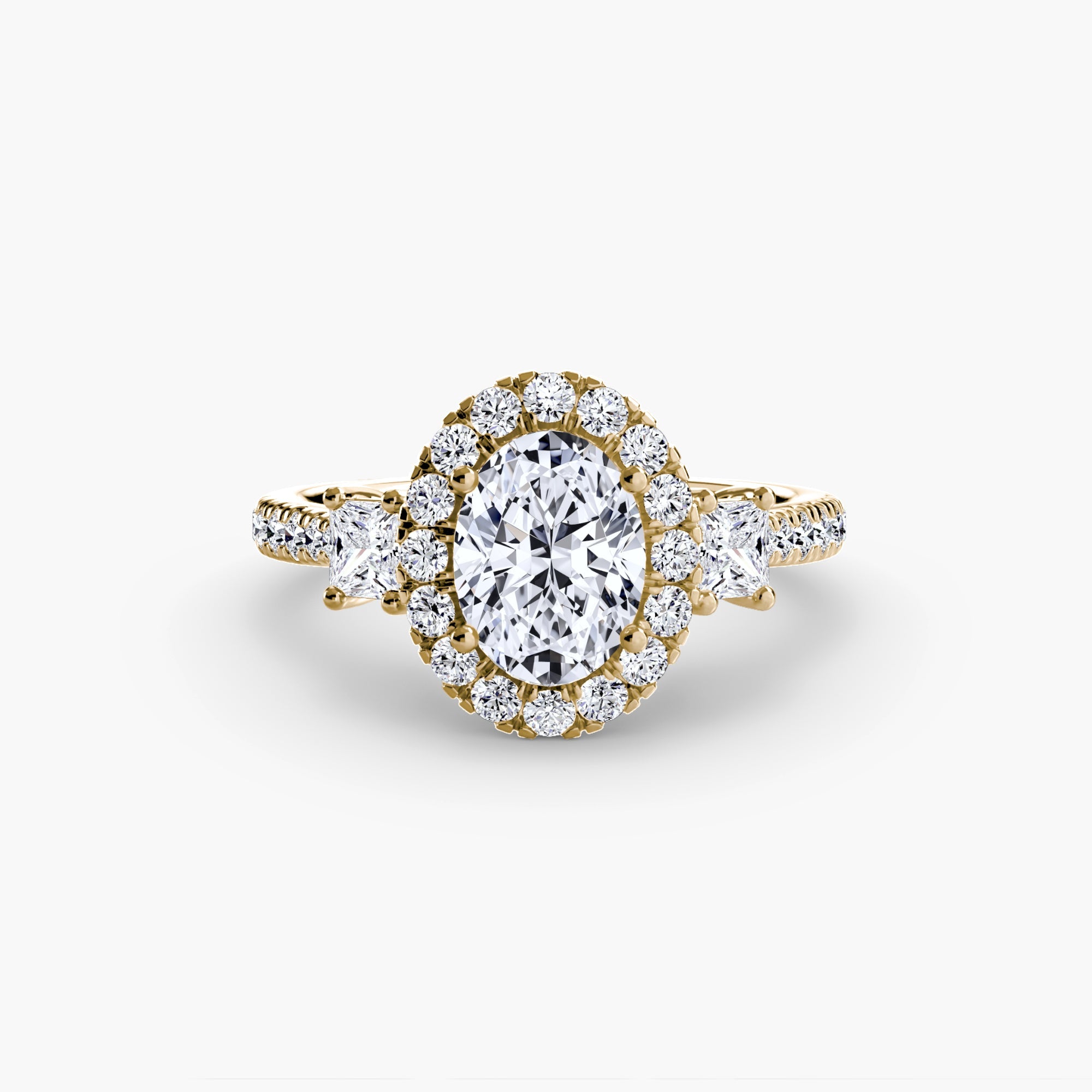Brilliant Diamond Round Brilliant Setting in Gold – profile view