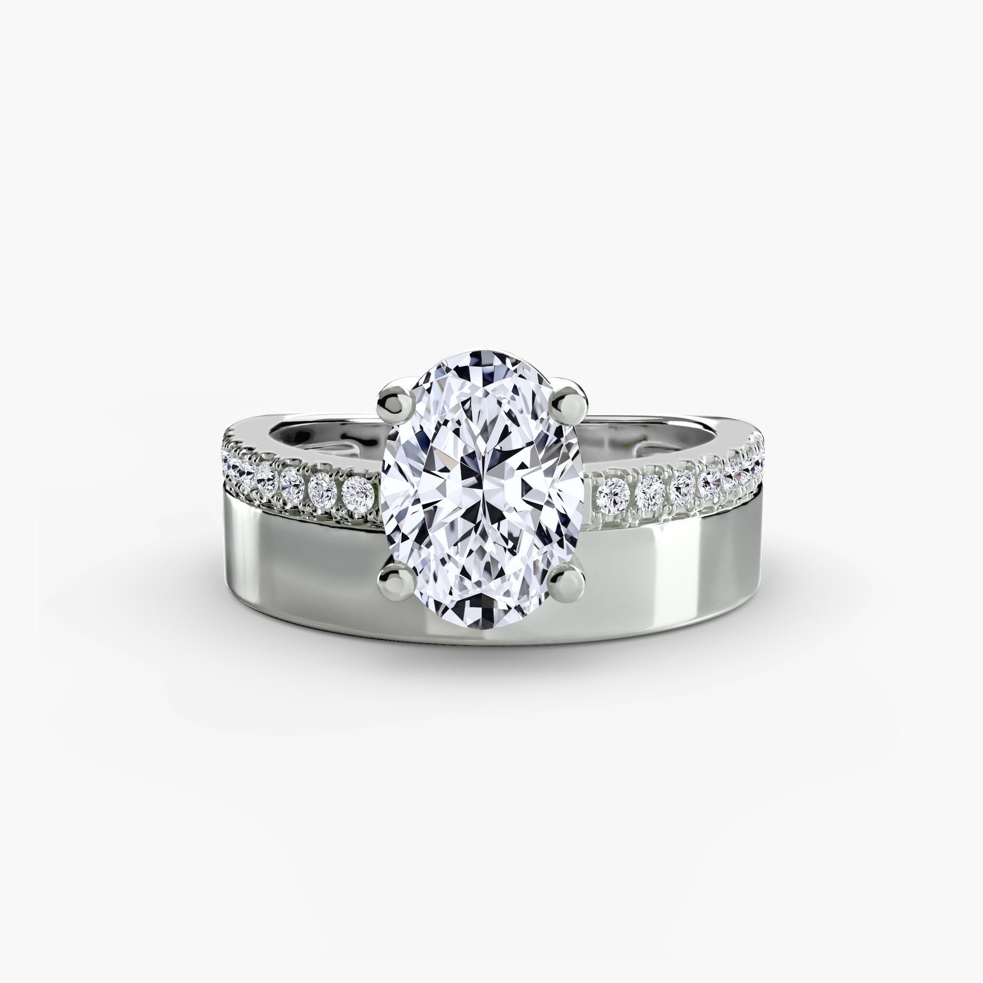 Fine Diamond Round Cut Setting in Gold – main view