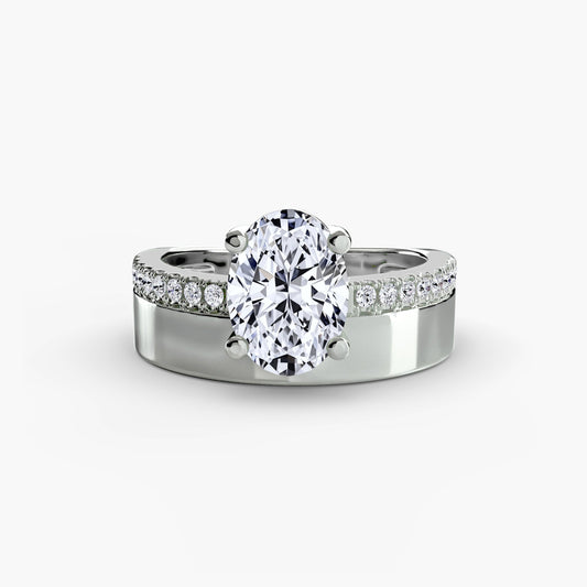 Fine Diamond Round Cut Setting in Gold – main view