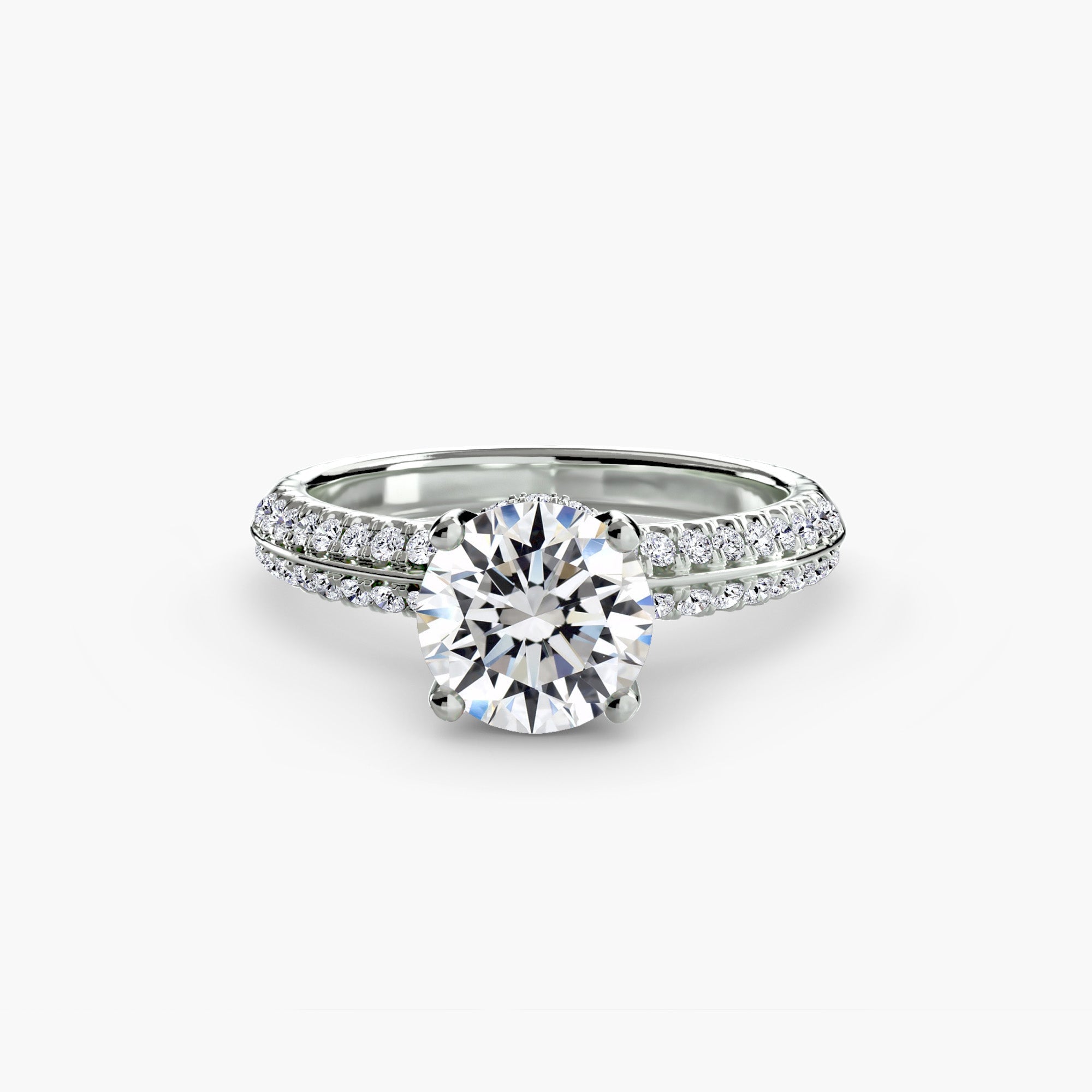 Round Brilliant Gemstone ring in Gold – detail view