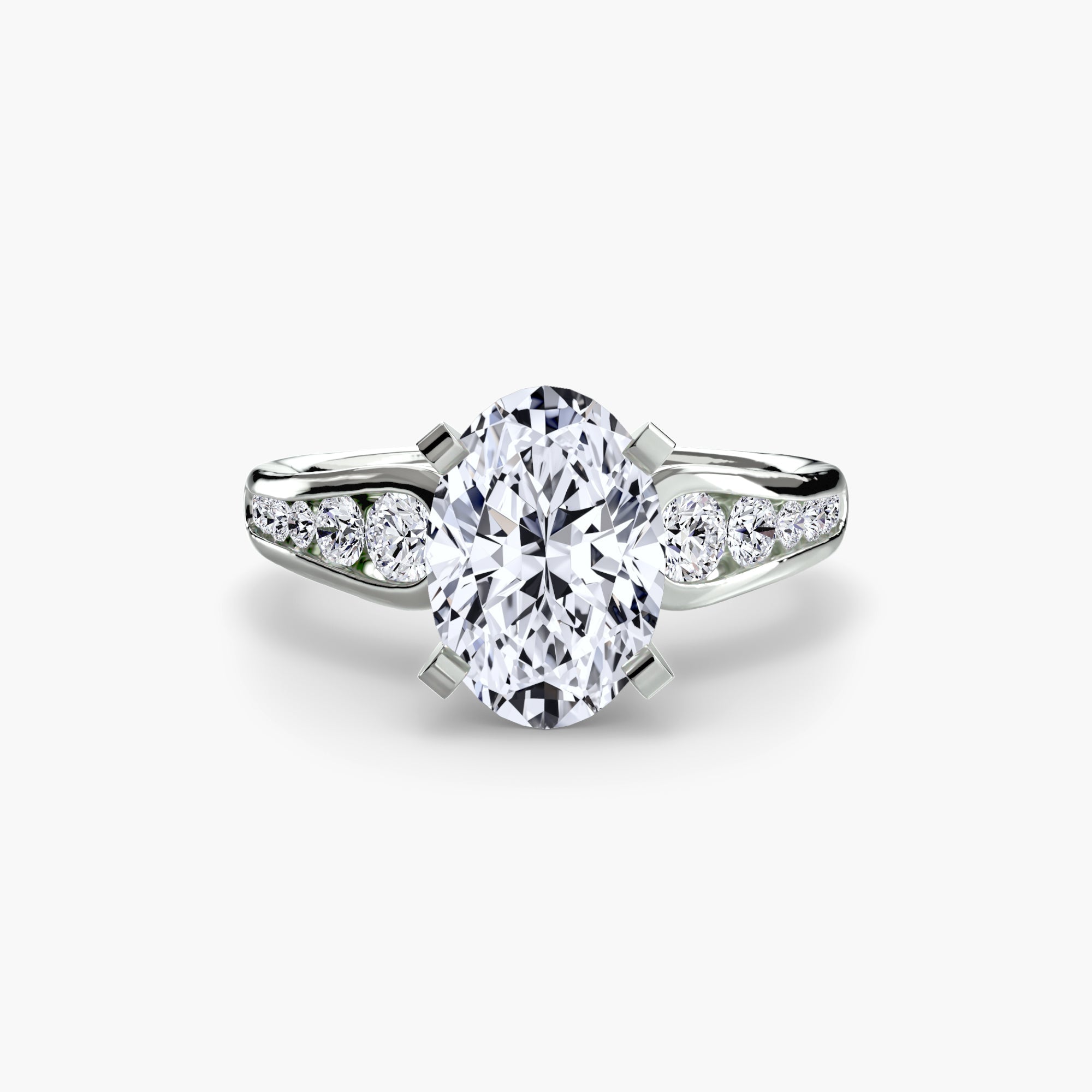 Round Brilliant Precious Stone ring in Gold – profile view