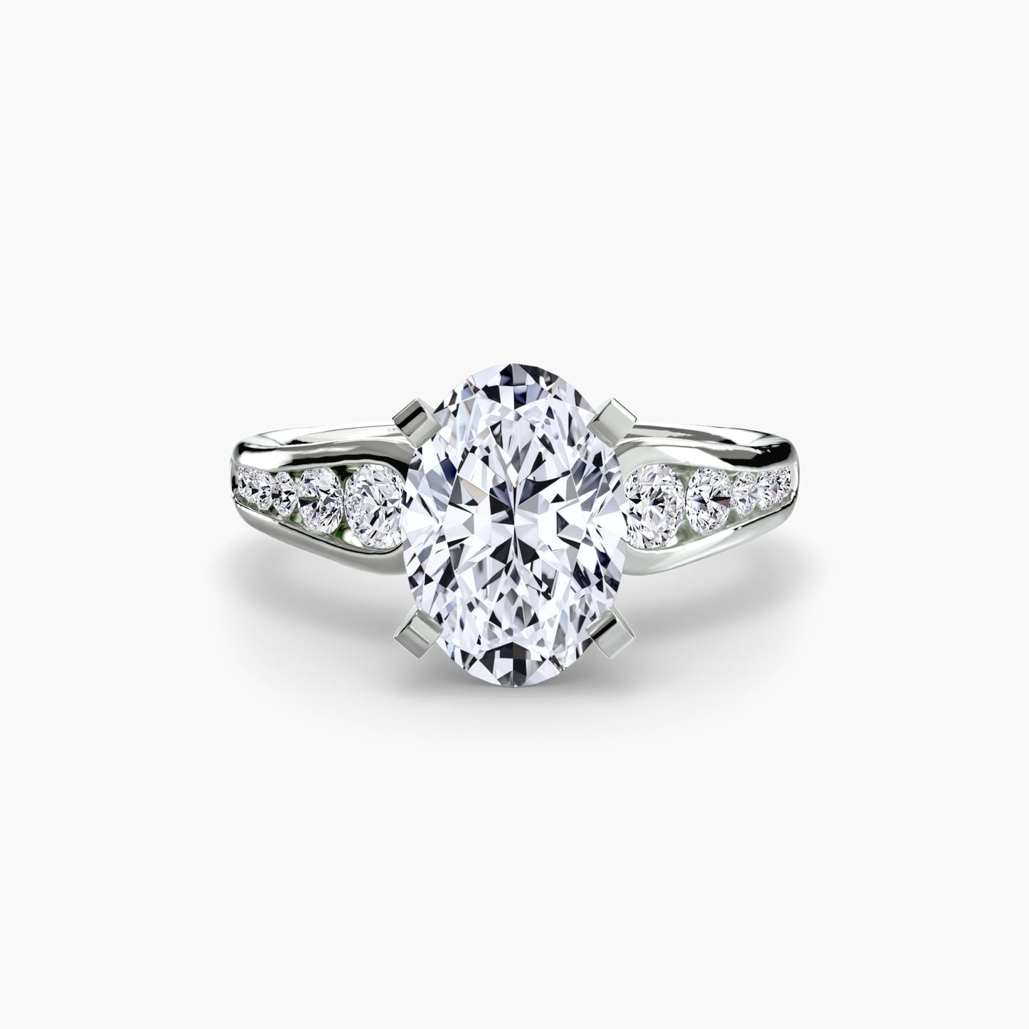 Round Brilliant Precious Stone ring in Gold – profile view