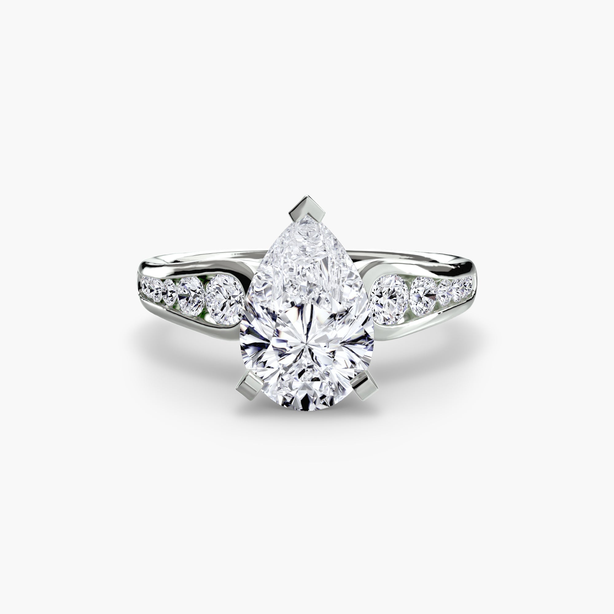 Precious Stone Round Brilliant Setting in Gold – top view