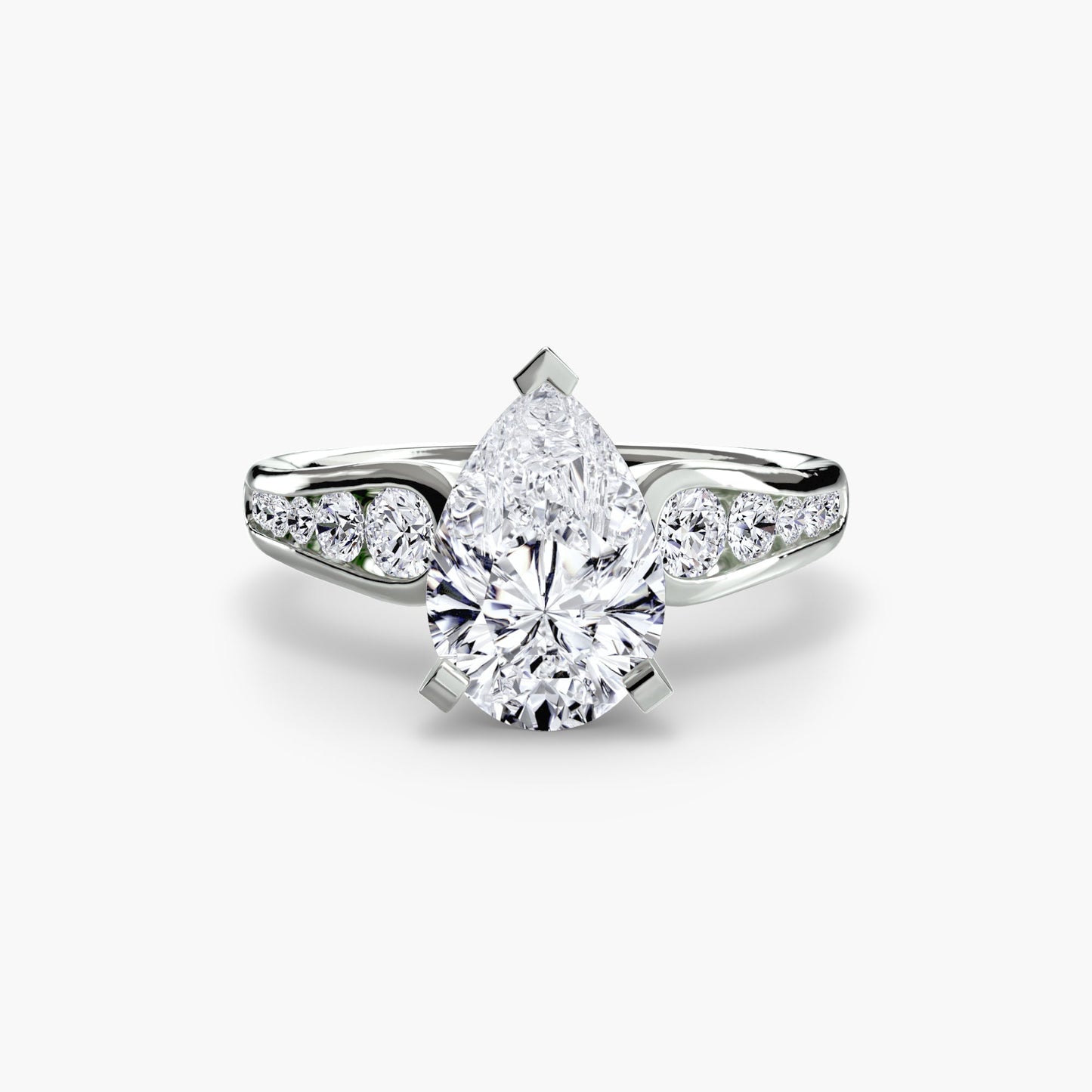 Precious Stone Round Brilliant Setting in Gold – top view