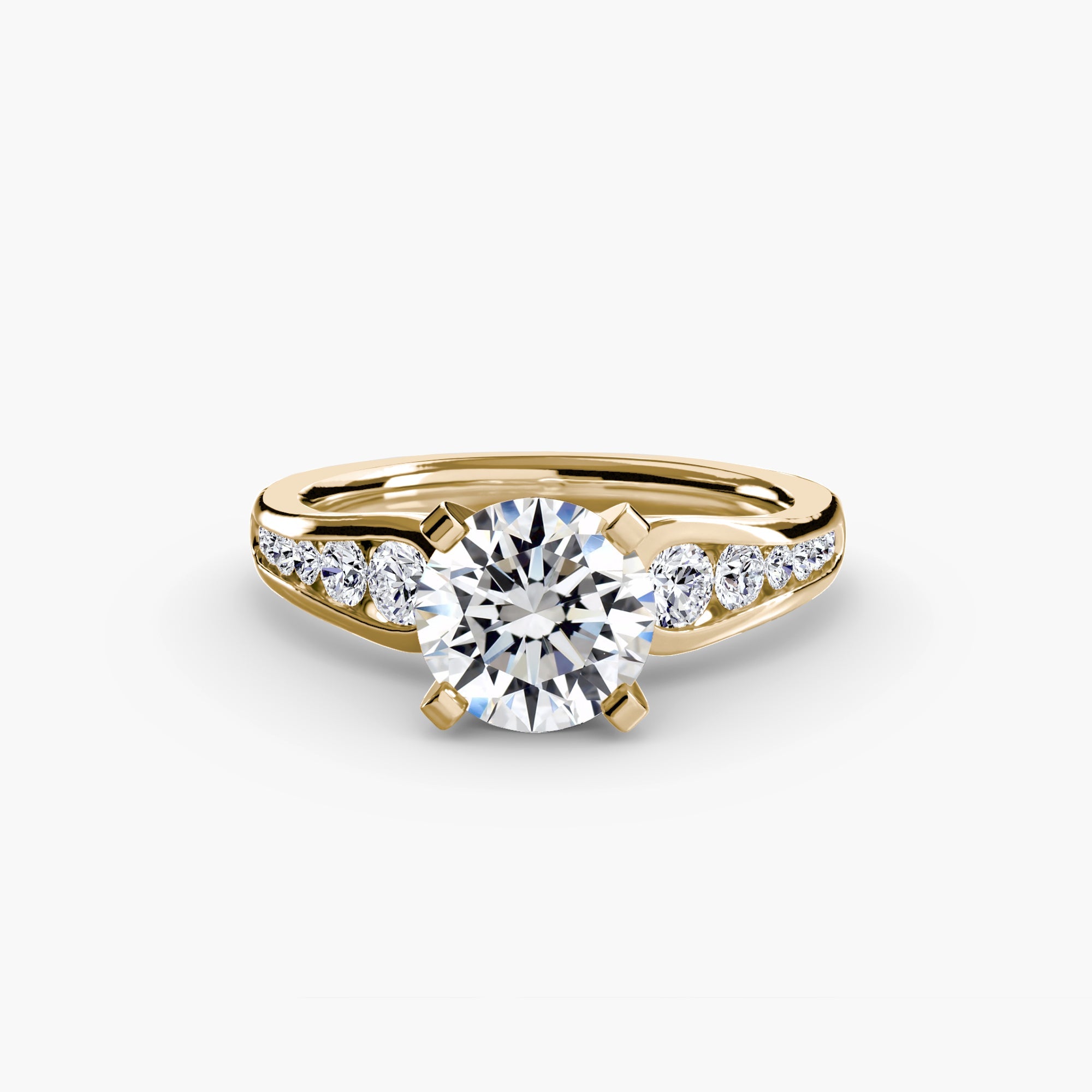 Round Brilliant Precious Stone ring in Gold – main view