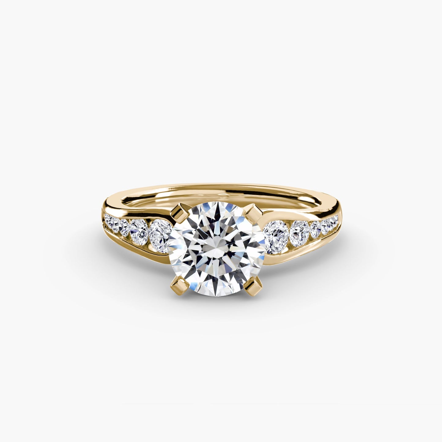 Round Brilliant Precious Stone ring in Gold – main view