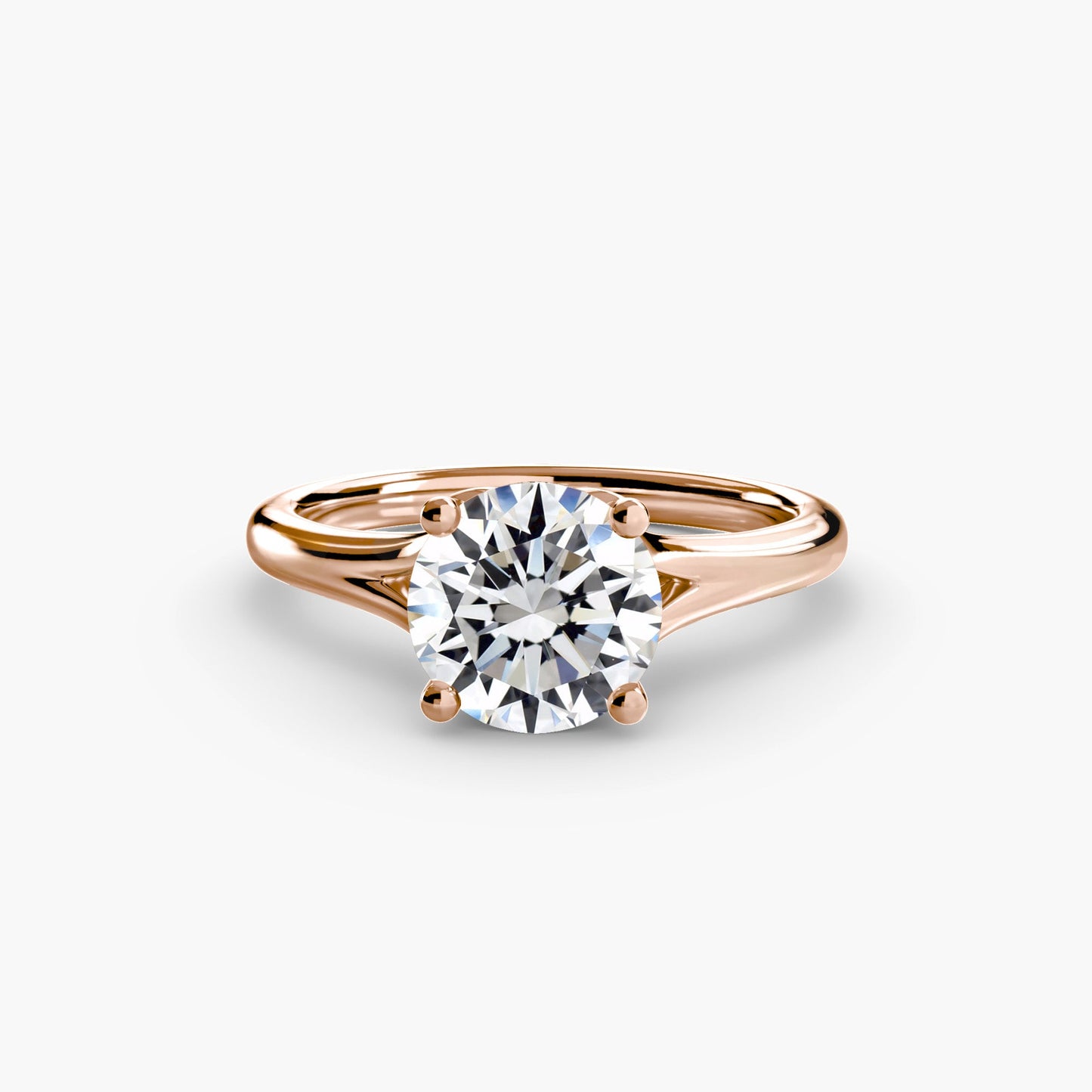 Brilliant Diamond Setting in Gold – angle view