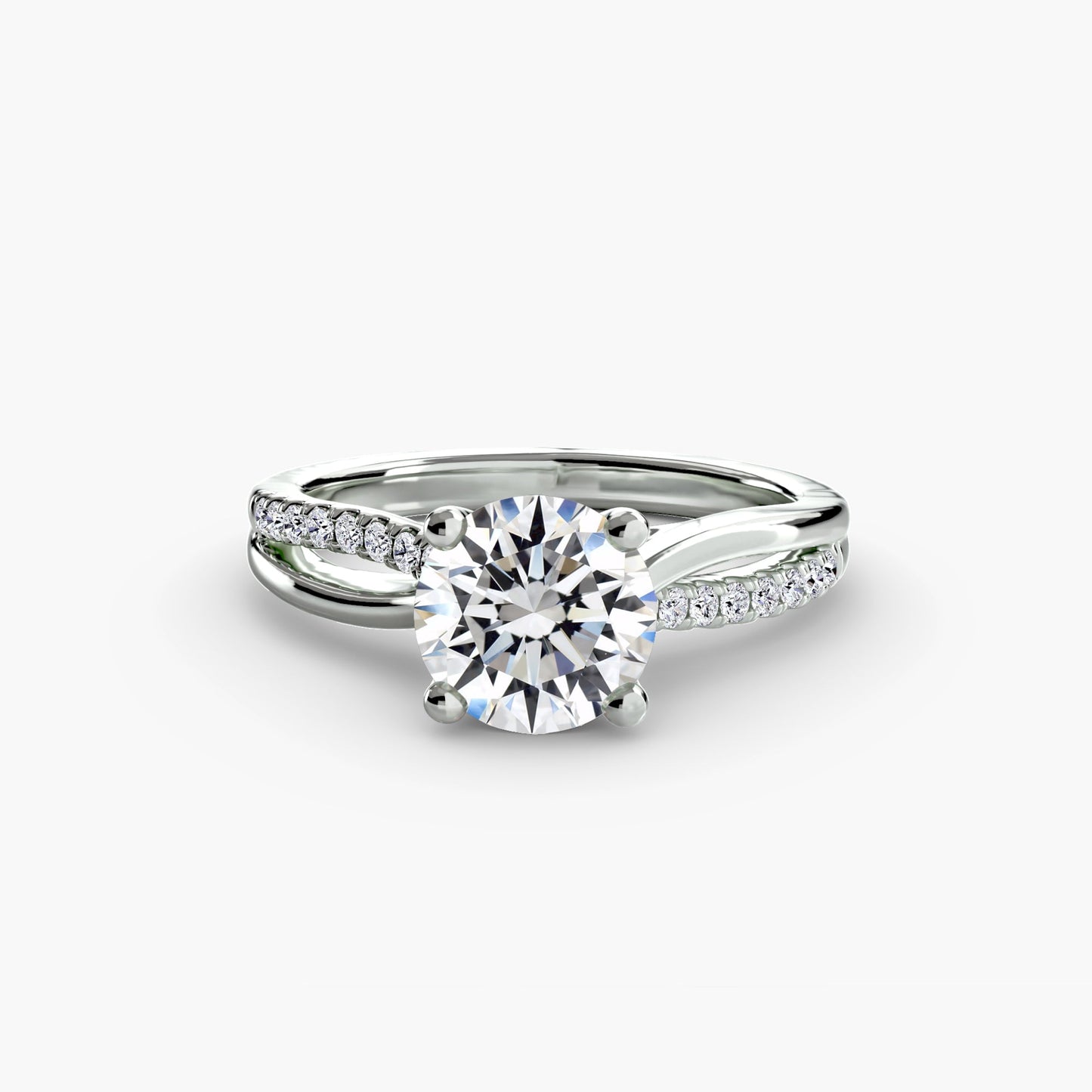 Round Cut Gemstone ring in Gold – detail view