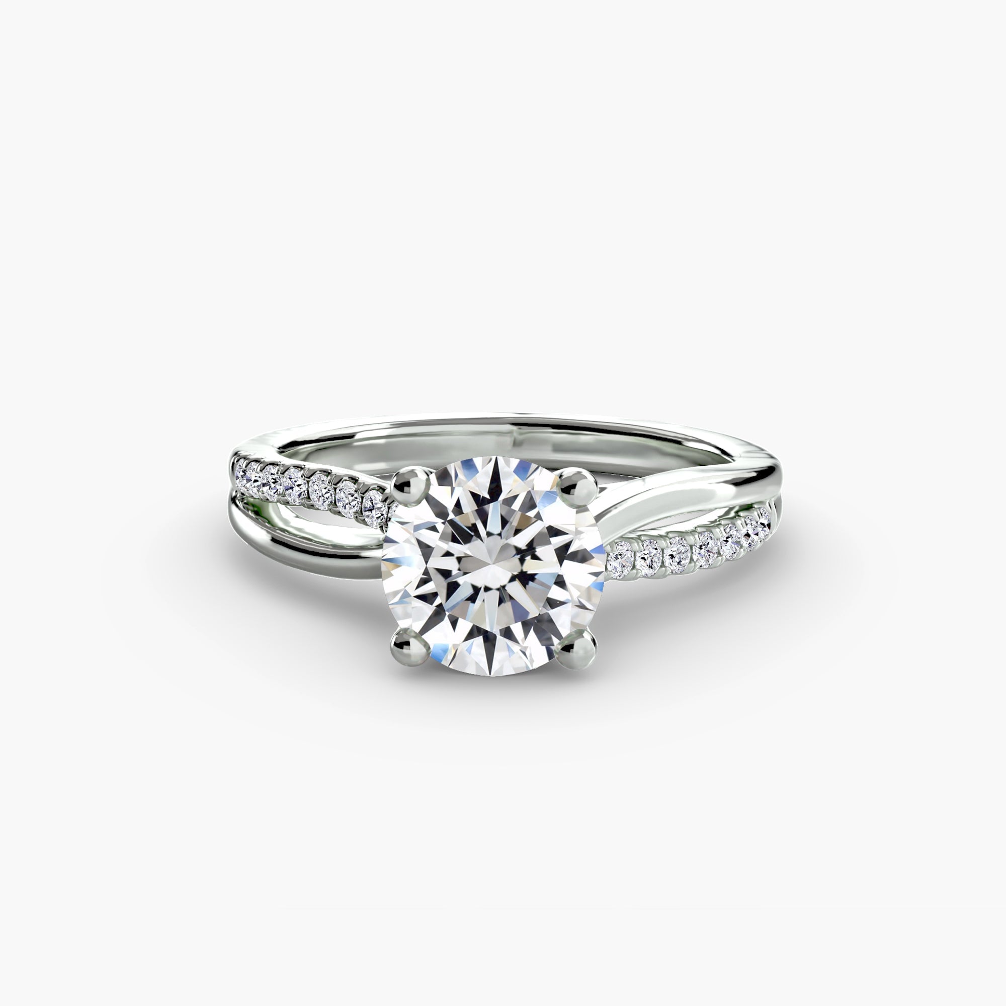 Round Cut Gemstone ring in Gold – main view