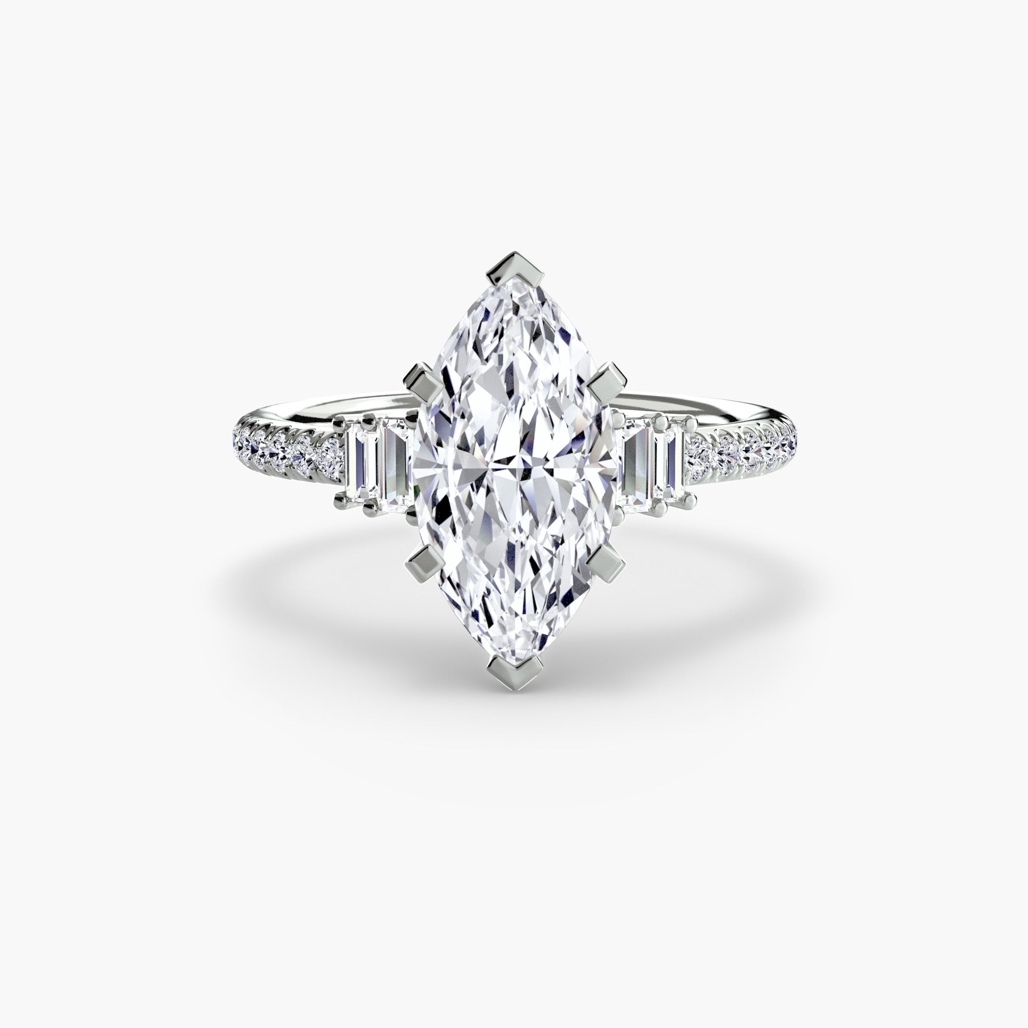 Round Cut Gemstone ring in Gold – main view