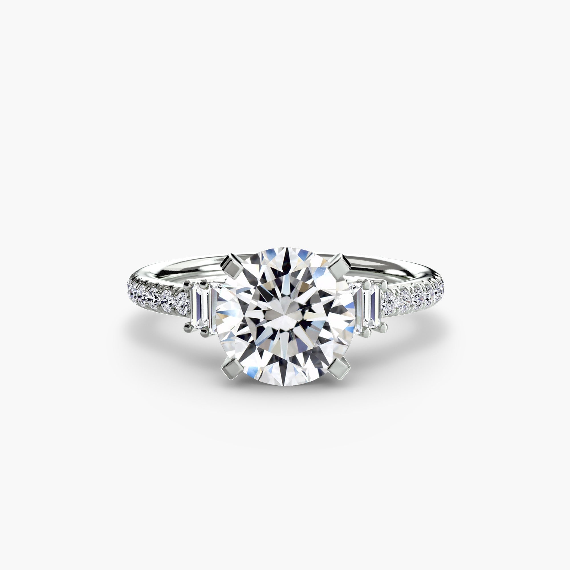 Gemstone Round Cut Setting in Gold – main view