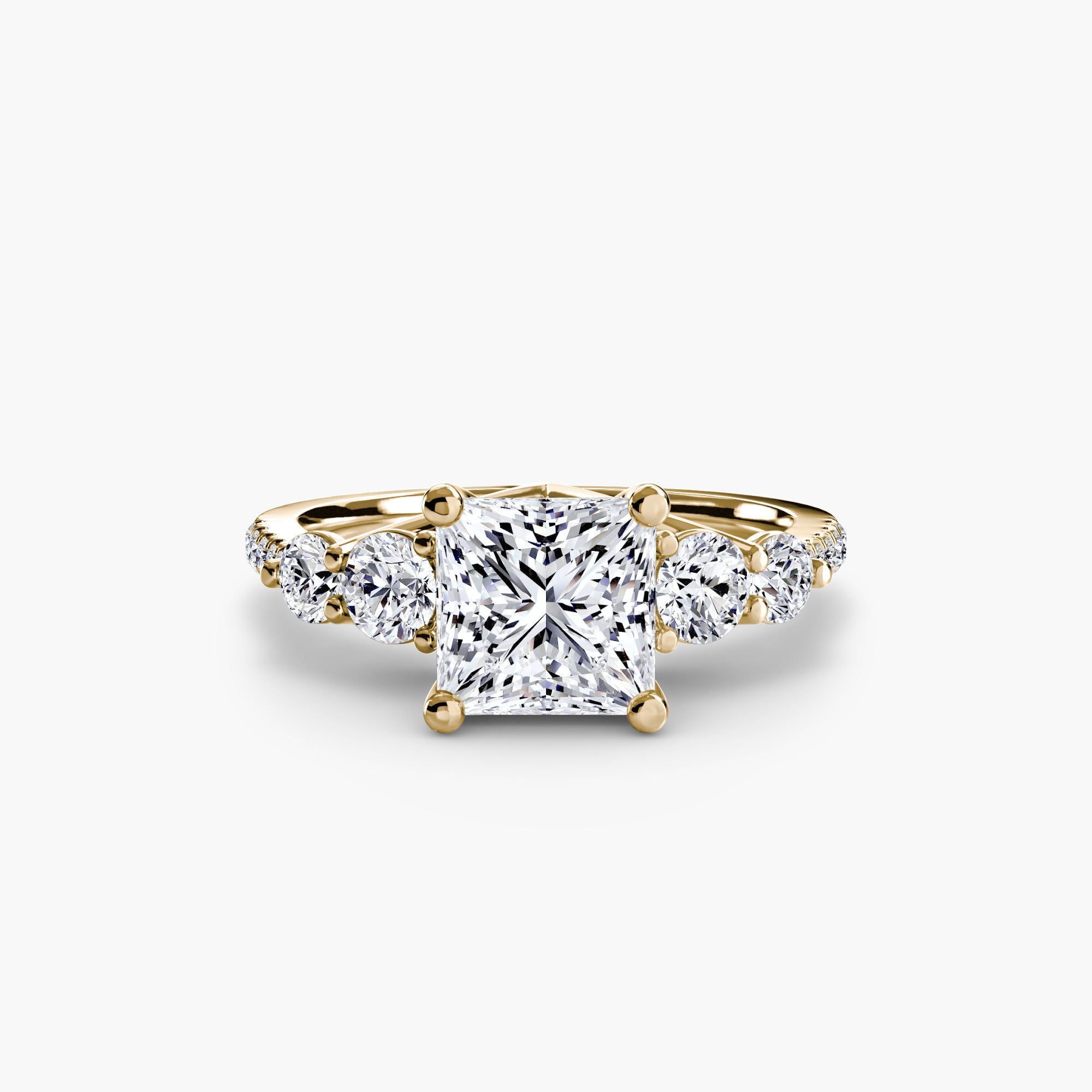 Brilliant Diamond Round Cut Setting in Gold – side view