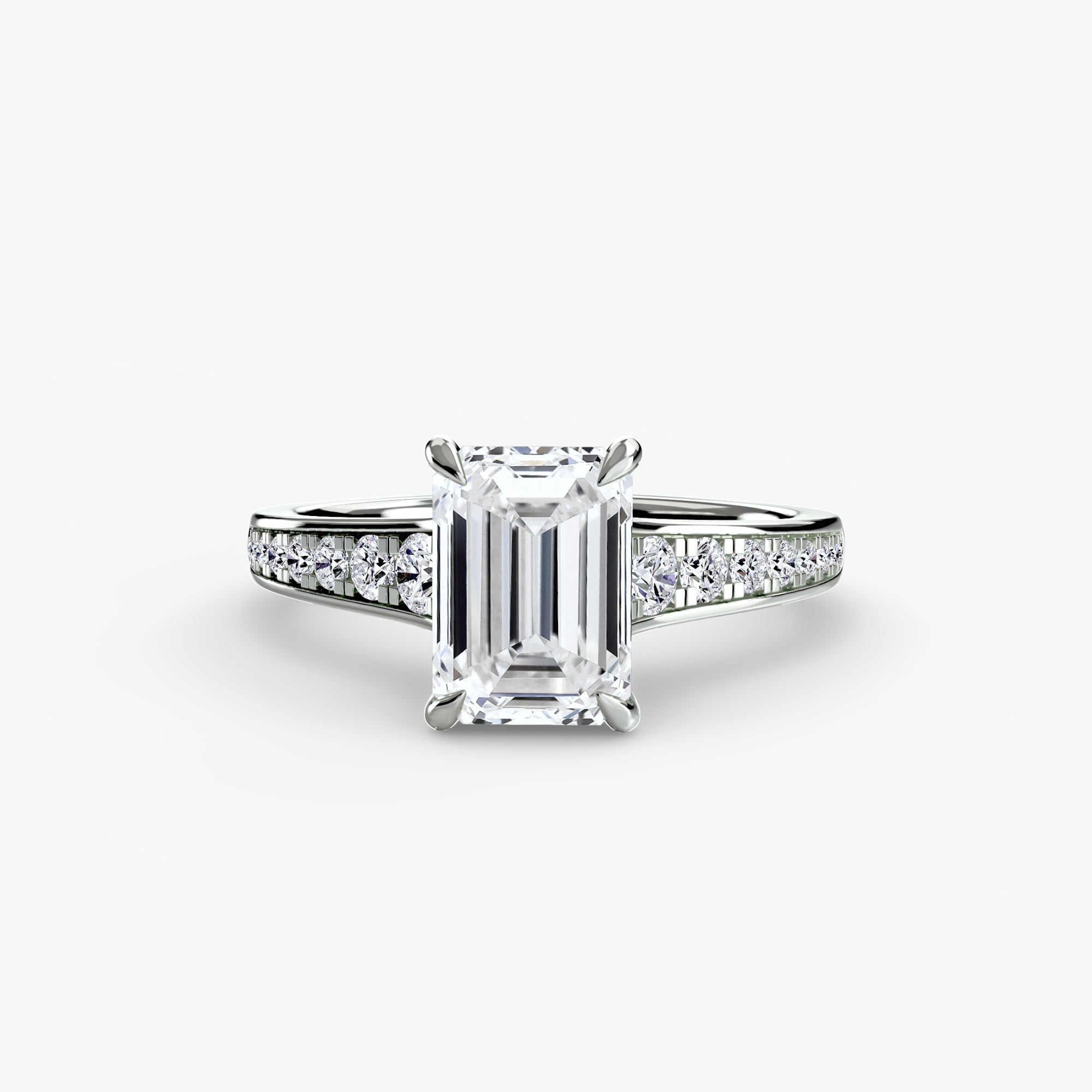 Precious Stone Round Cut Setting in Gold – back view