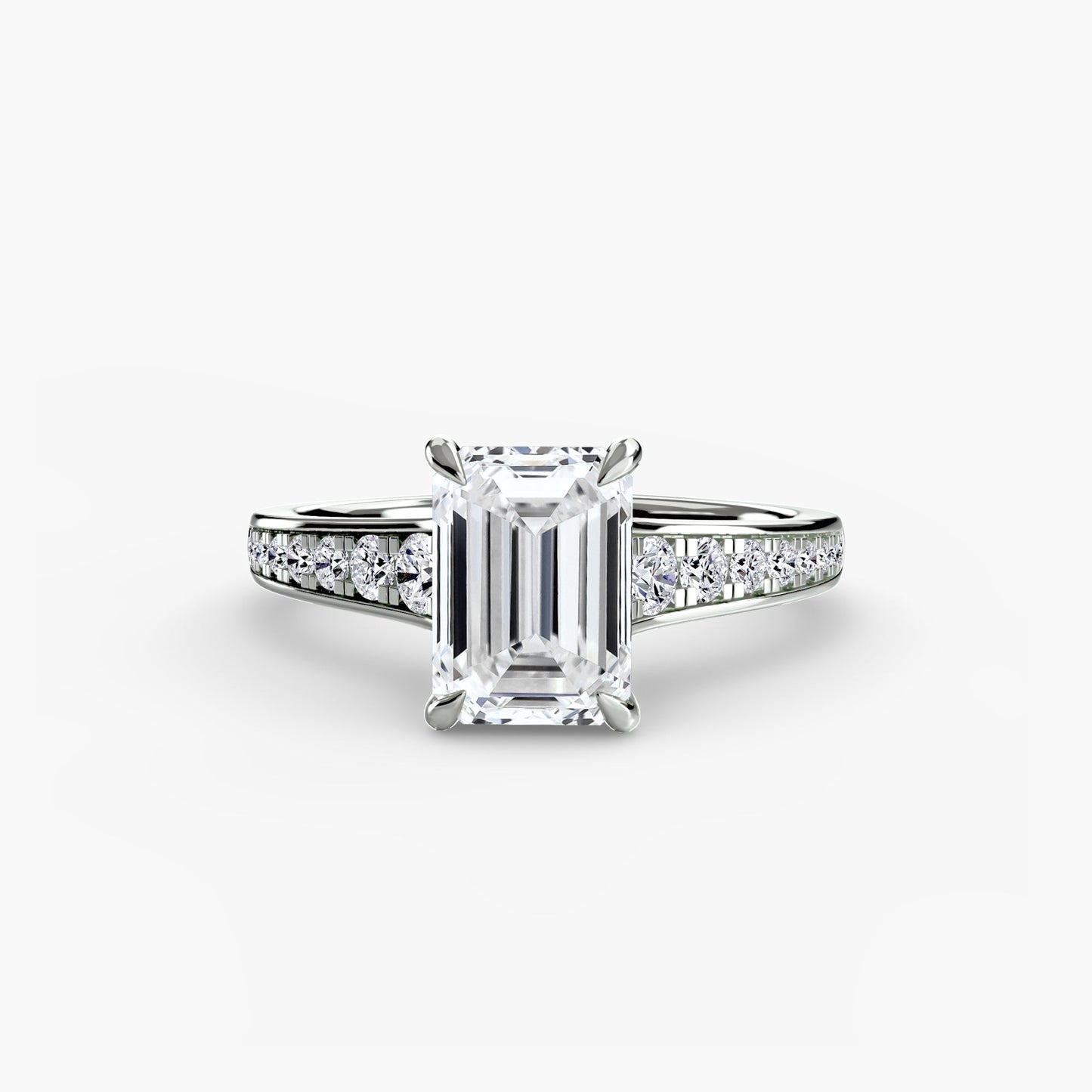 Precious Stone Round Cut Setting in Gold – back view