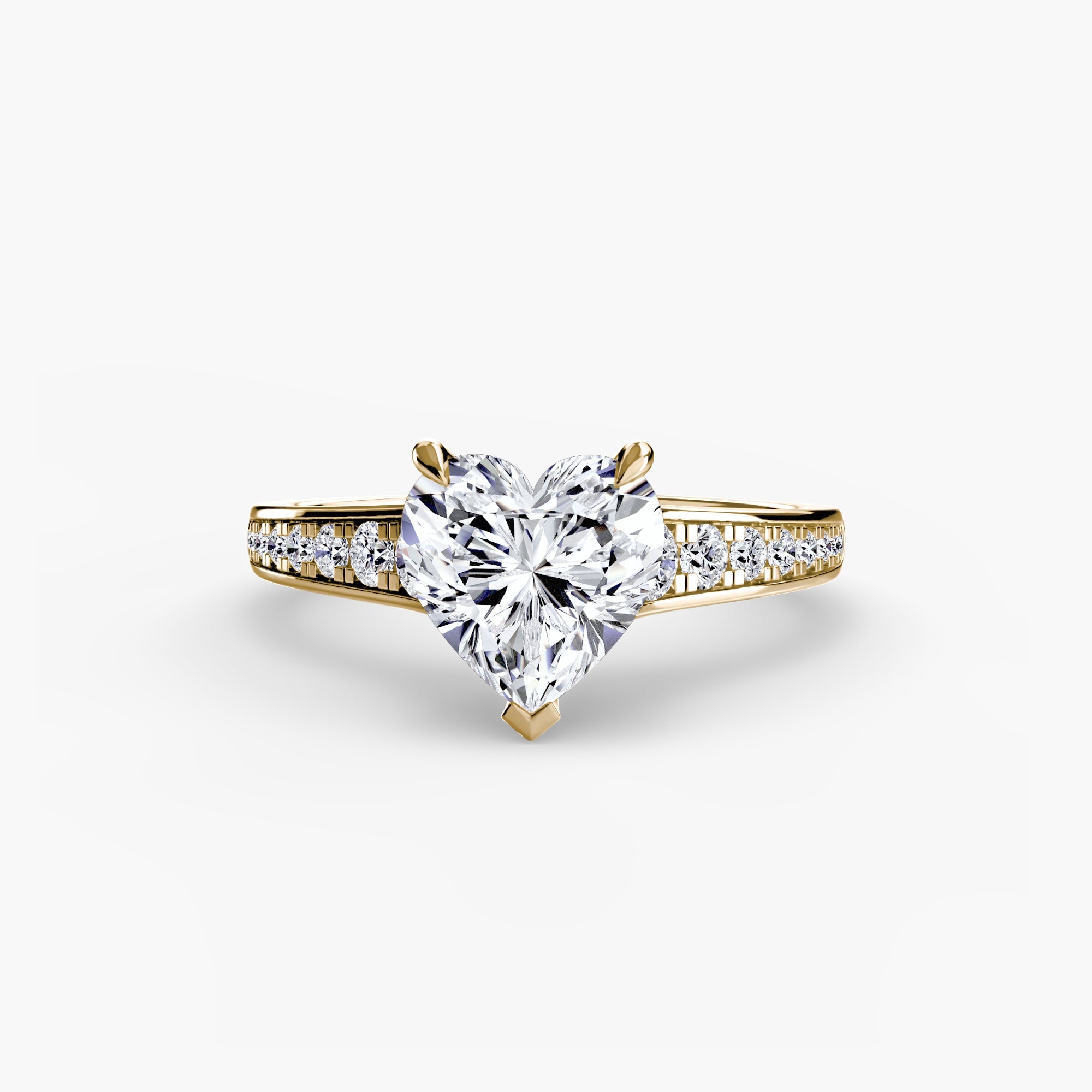 Round Cut Precious Stone ring in Gold – detail view