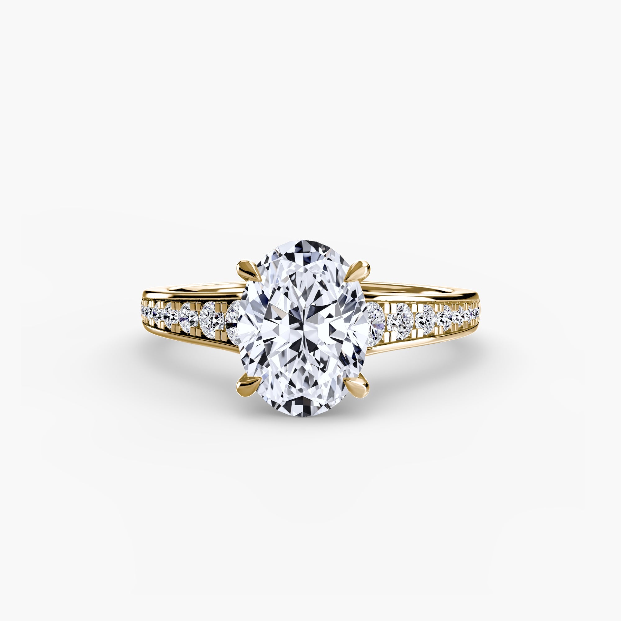 Earth-Mined Precious Stone Setting ct Gold – profile view